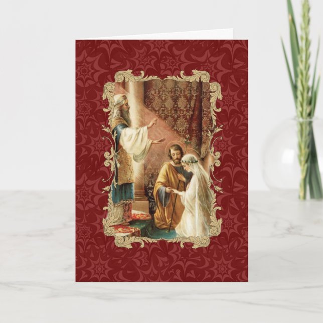 Invitación Elegante Boda católico Gold Burgundy (Anverso)