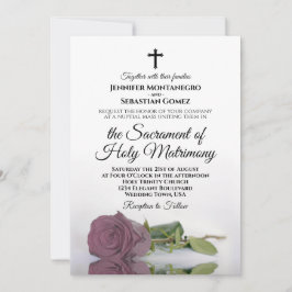 Invitación Elegante Boda católico moderno rosa rosado