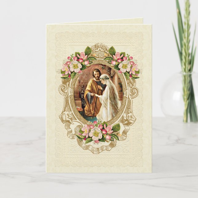 Invitación Elegante Boda católico tradicional (Anverso)