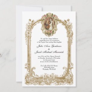 Invitación Elegante Boda católico tradicional y recepción