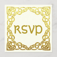 Elegante boda celta Falso nudo celta de oro RSVP