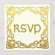 Elegante Boda Celta Faux Gold Celtic Knot RSVP