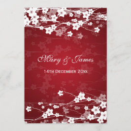 Invitación Elegante Boda cerezo Blossom Rojo