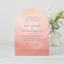 Invitación Elegante Boda Chic Costera de Coral Moderna