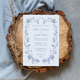 Invitación Elegante Boda Chinoiserie azul claro