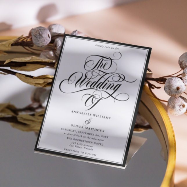 Invitación Elegante Boda Clásico Blanco y Negro (Subido por el creador)