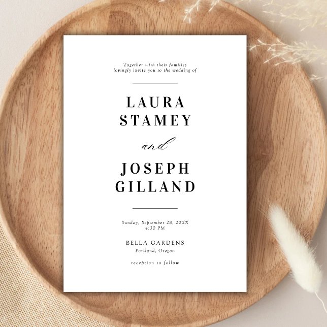 Invitación Elegante Boda clásico blanco y negro (Subido por el creador)