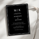 Invitación Elegante Boda Clásico Blanco y Negro<br><div class="desc">Invitación a la Boda Negra y Blanca Estas elegantes y modernas toallas de ducha boda o novia presentan un sencillo diseño de texto en blanco y negro que rebosa de estilo minimalista. Añada sus iniciales o su monograma para hacerlas completamente propias.</div>