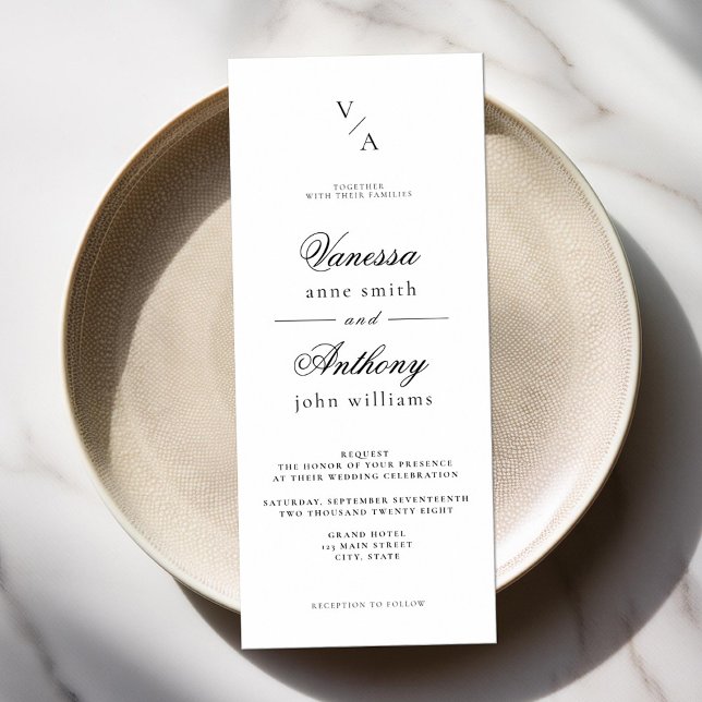 Invitación Elegante Boda clásico blanco y negro (Subido por el creador)