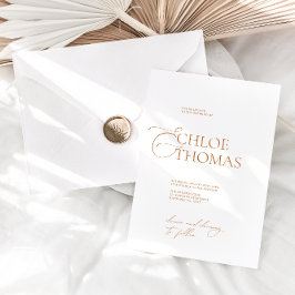 Invitación Elegante Boda Clásico de Caligrafía Minimalista