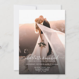 Invitación Elegante Boda clásico de guiones modernos