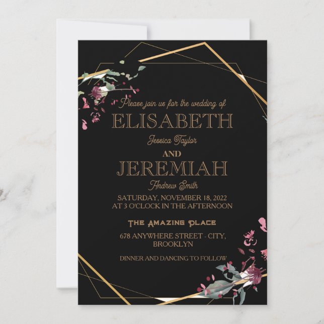 Invitación elegante boda clásico de lujo (Anverso)