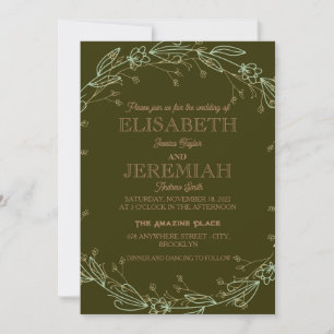 Invitación elegante boda clásico de lujo rojo