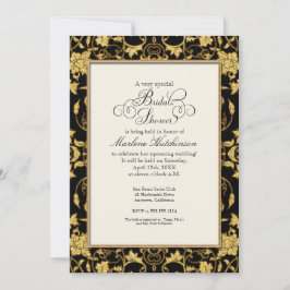 Invitación Elegante Boda Clásico de Purpurina de oro de Damas