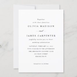 Invitación Elegante Boda clásico de tipografía simple y moder