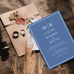 Invitación Elegante Boda Clásico Dusty Azul<br><div class="desc">Invitación a la Boda Azul Dusty. Estas elegantes y modernas toallas de boda o ducha de novia presentan un sencillo diseño de texto Dusty Blue que exuda un estilo minimalista. Añada sus iniciales o su monograma para hacerlas completamente propias.</div>