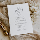 Invitación Elegante Boda clásico monograma de guión inicial<br><div class="desc">Elegante Iniciales Monograma Classic Wedding Invitation presenta una tipografía muy clásica,  emparejada con un elegante guión ampersand.</div>