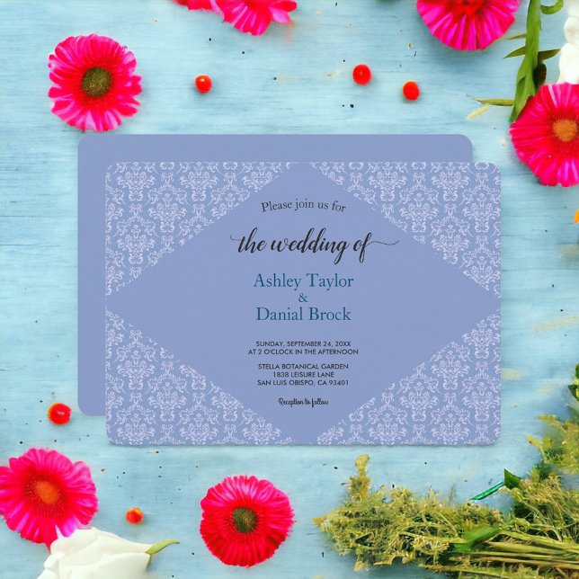 Invitación Elegante Boda Clásico Ornate Damask (Subido por el creador)