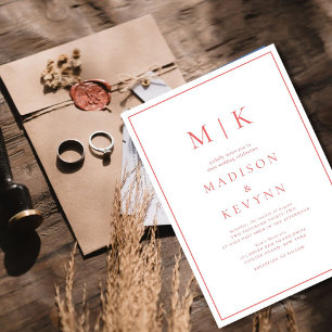 Invitación Elegante Boda clásico rosado caliente