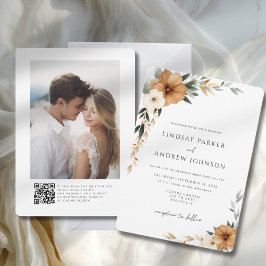 Invitación Elegante Boda con Cobre y Botánica Terrosa en las