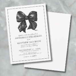 Invitación Elegante Boda con Lazo Negro