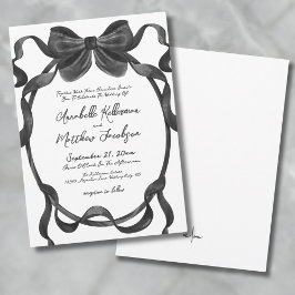 Invitación Elegante Boda con Lazo Negro