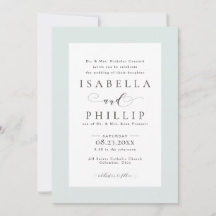 Invitación Elegante boda con marco verde formal