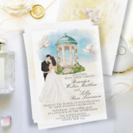 Invitación Elegante boda con novia y Groom Gazebo