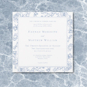 Invitación Elegante boda con pájaro y blasón de chinoiserie a