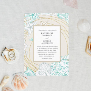 Invitación elegante Boda costera costera