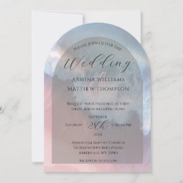 Invitación Elegante Boda Costera Wave Arch Beach Wedding