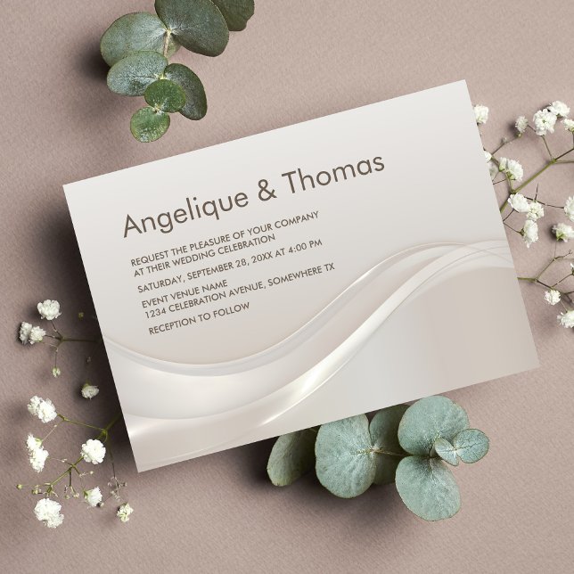 Invitación Elegante Boda crema (Subido por el creador)