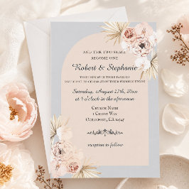 Invitación Elegante Boda Cristiana Bohemiana de Primavera con