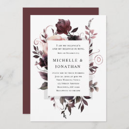 Invitación Elegante Boda cristiano de la bíblica floral gris 