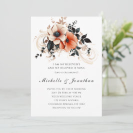 Invitación Elegante Boda cristiano de la bíblica floral gris 