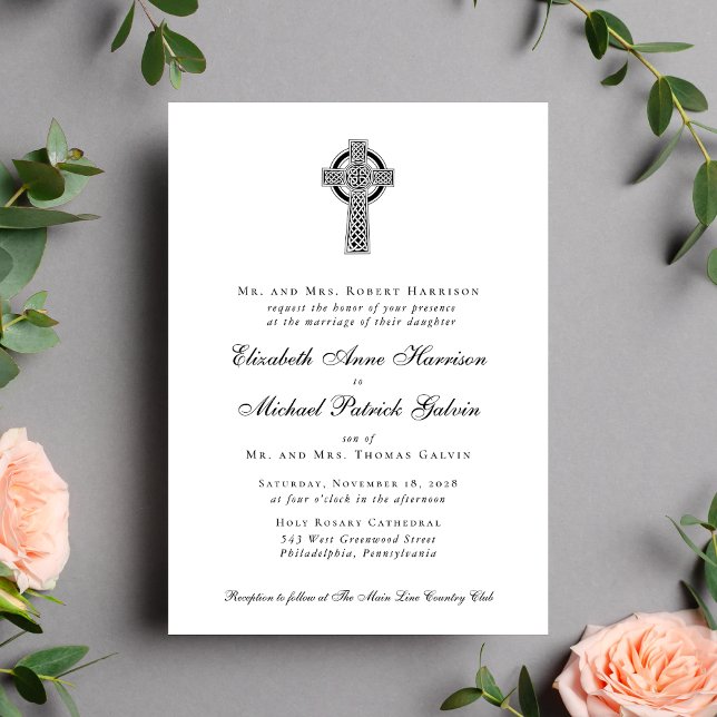 Invitación Elegante Boda cristiano de la Cruz Celta (Subido por el creador)