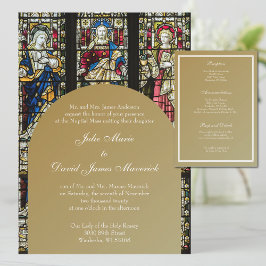 Invitación Elegante Boda cristiano de vidrio manchado