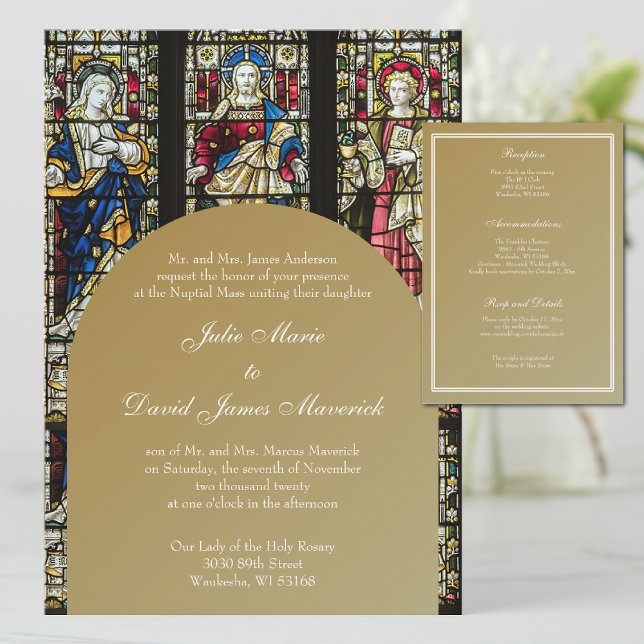 Invitación Elegante Boda cristiano de vidrio manchado (Subido por el creador)