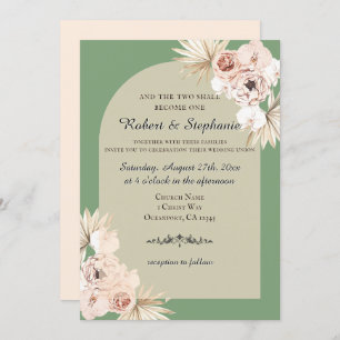 Invitación Elegante Boda cristiano del Boho Spring Peony