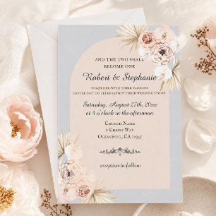 Invitación Elegante Boda cristiano del Boho Spring Peony