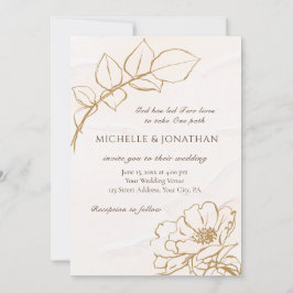 Invitación Elegante Boda cristiano floral de arte rosa rosa r