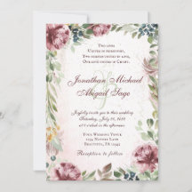 Elegante Boda cristiano mauve peolino floral