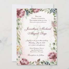 Invitación Elegante Boda cristiano mauve peolino floral