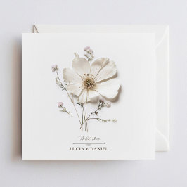 Invitación Elegante Boda cuadrado de Moda de flores silvestre