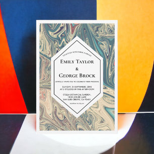 Invitación Elegante Boda de abstracto artístico mínimo bohemi