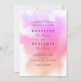 Invitación Elegante Boda de acuarela color oro rosa abstracto