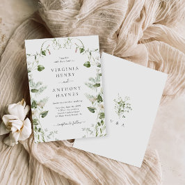 Invitación Elegante Boda de acuarela de flores silvestres