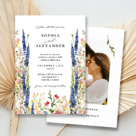 Invitación Elegante Boda de acuarela de flores silvestres