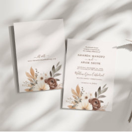 Invitación Elegante Boda de acuarela de otoño