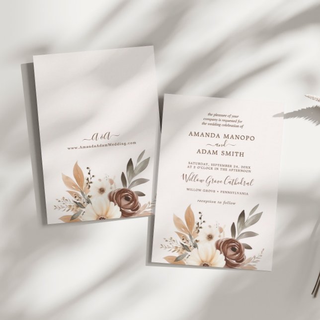 Invitación Elegante Boda de acuarela de otoño (Subido por el creador)